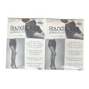 Vtg Round The Clock Girdle at the Top Pantyhose Style 135 Sz A Bare Beige NEW